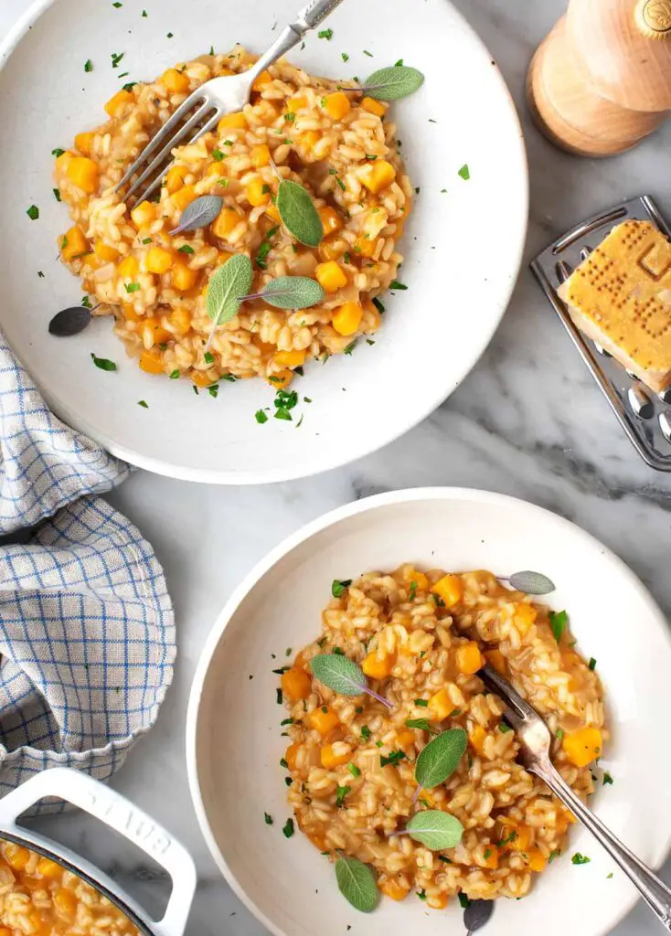 Creamy butternut squash risotto, a rich and comforting Italian classic.